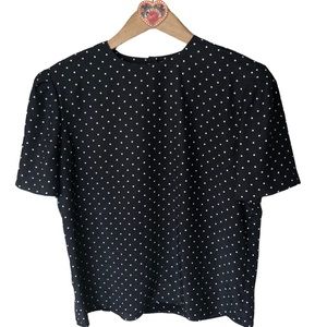 Vintage polkadot boxy blouse Kasper ASL 14